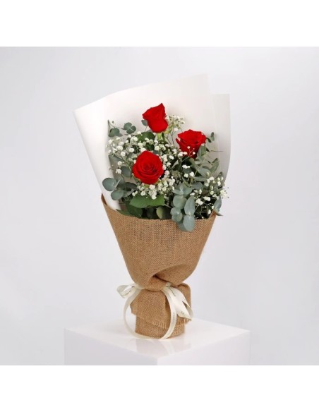 Bouquet di 3 rose rosse | Torino Fiori