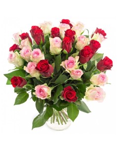 Bouquet of red roses and pinks| Turin Flowers