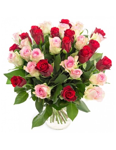 Bouquet of red roses and pinks| Turin Flowers