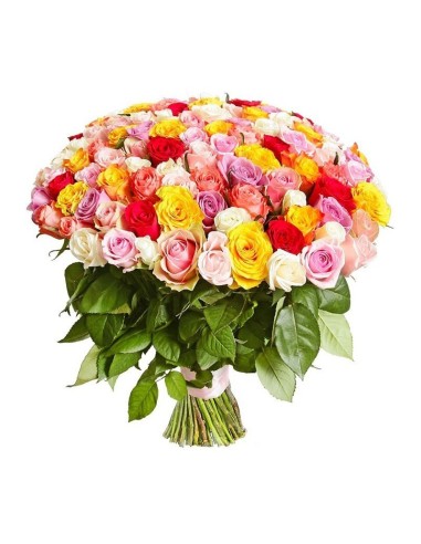 Bouquet of 100 mixed roses| Turin Flowers