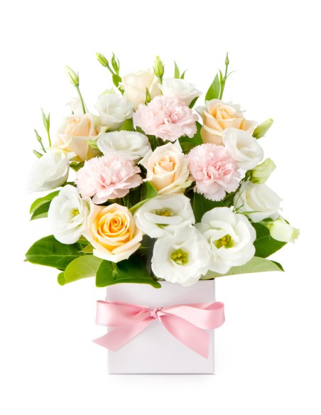 Bouquet in acqua con fiori misti sui toni pastello | Torino Fiori