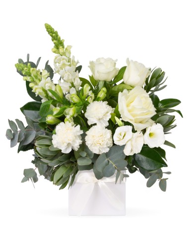 Bouquet in water with mixed flowers in shades of white | Torino Fiori